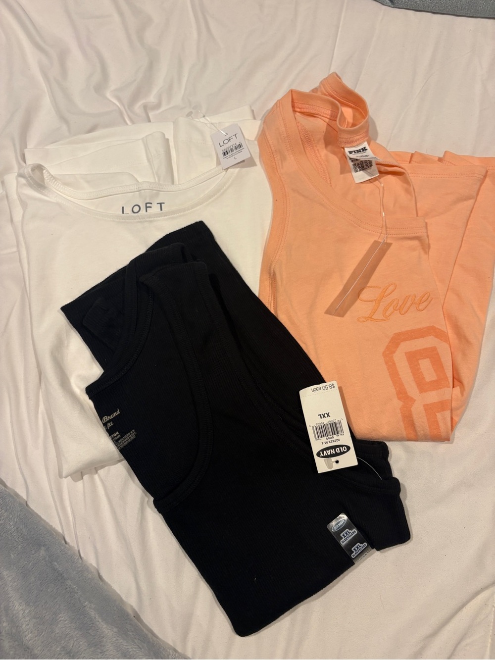 NWT LOFT, PINK White, Black, Peach Tank Top Bundle